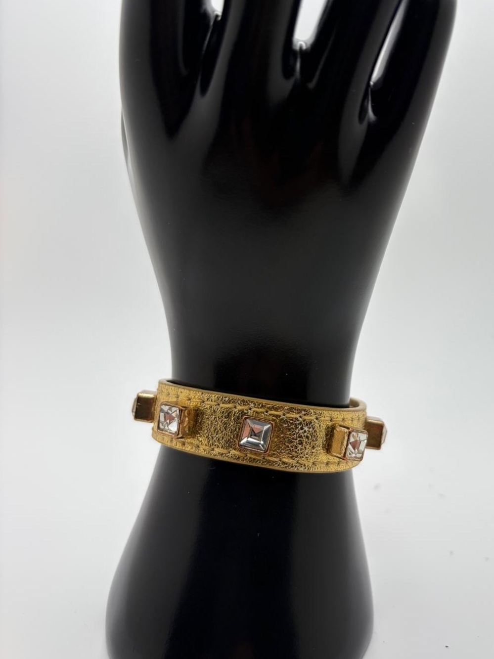 Designers Originals Gold-Tone Bracelet with Square Crystal Studs